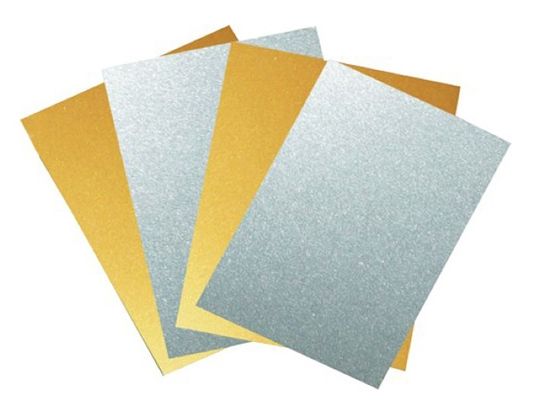 Feuille PVC pour cartes plastiques et impression de cartes d'identité, couleur argent/or, épaisseur 0,3 mm, format A4, pour jet d'encre