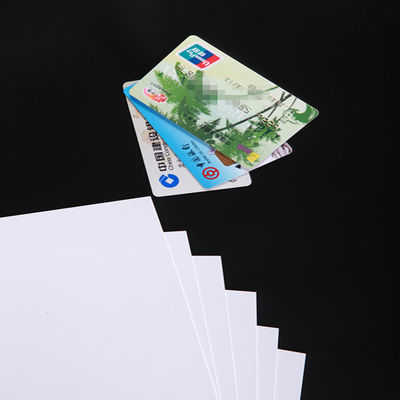 Matte White PVC Core Sheet 295x485mm Size Vicat 72 Degree Surface Tension 38 Dynes for Bank Cards