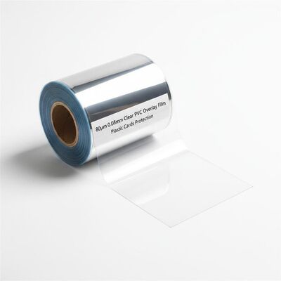 80micron 0.08mm Clear PVC Coated Laminated Overlay Film for Plastic Cards Protection